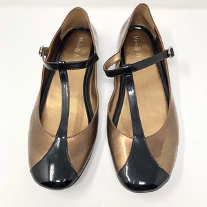 Michelle D T Strap Patent Leather Flats